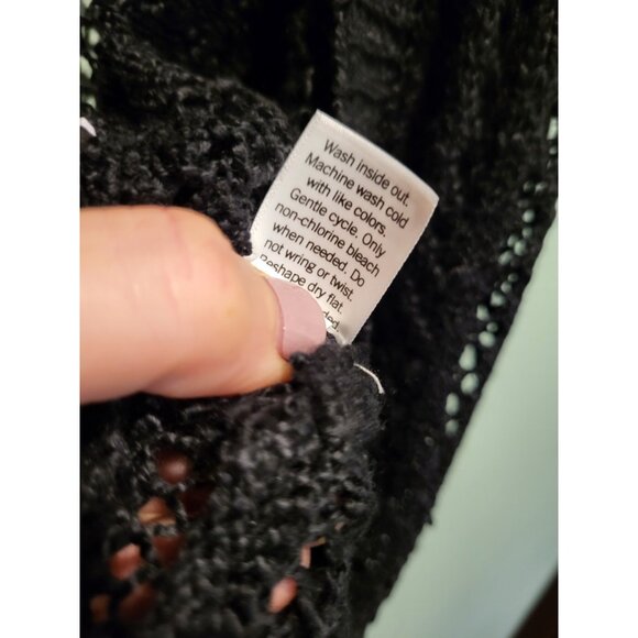 New LC Lauren Conrad Black Open Knit Open Cardigan Sweater 2X - Picture 9 of 9
